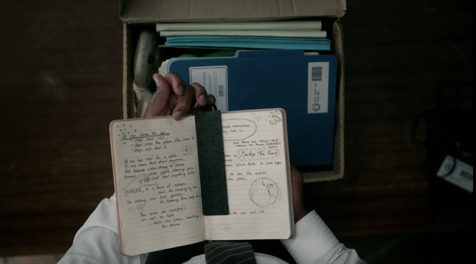The Wilds S1E09 Nora's Journal and Box of Files