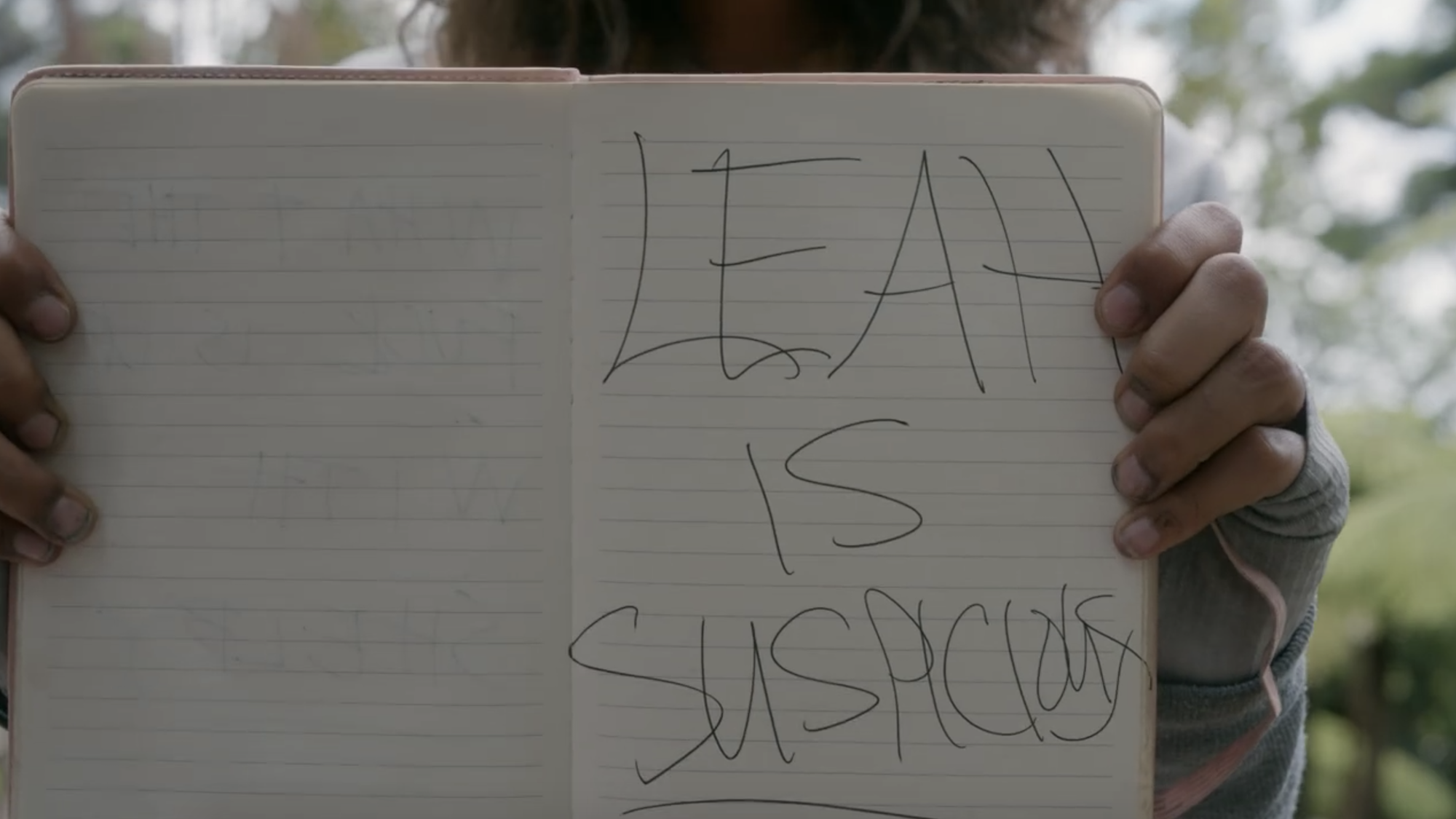 The Wilds S1E10 Nora's Journal Leah is Suspicious