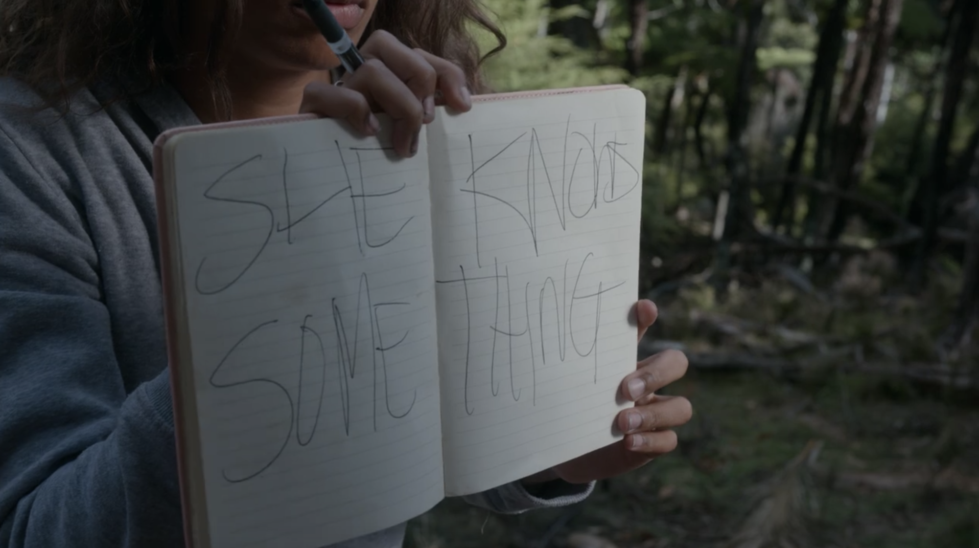 The Wilds S1E10 Nora's Journal She Knows Something Note